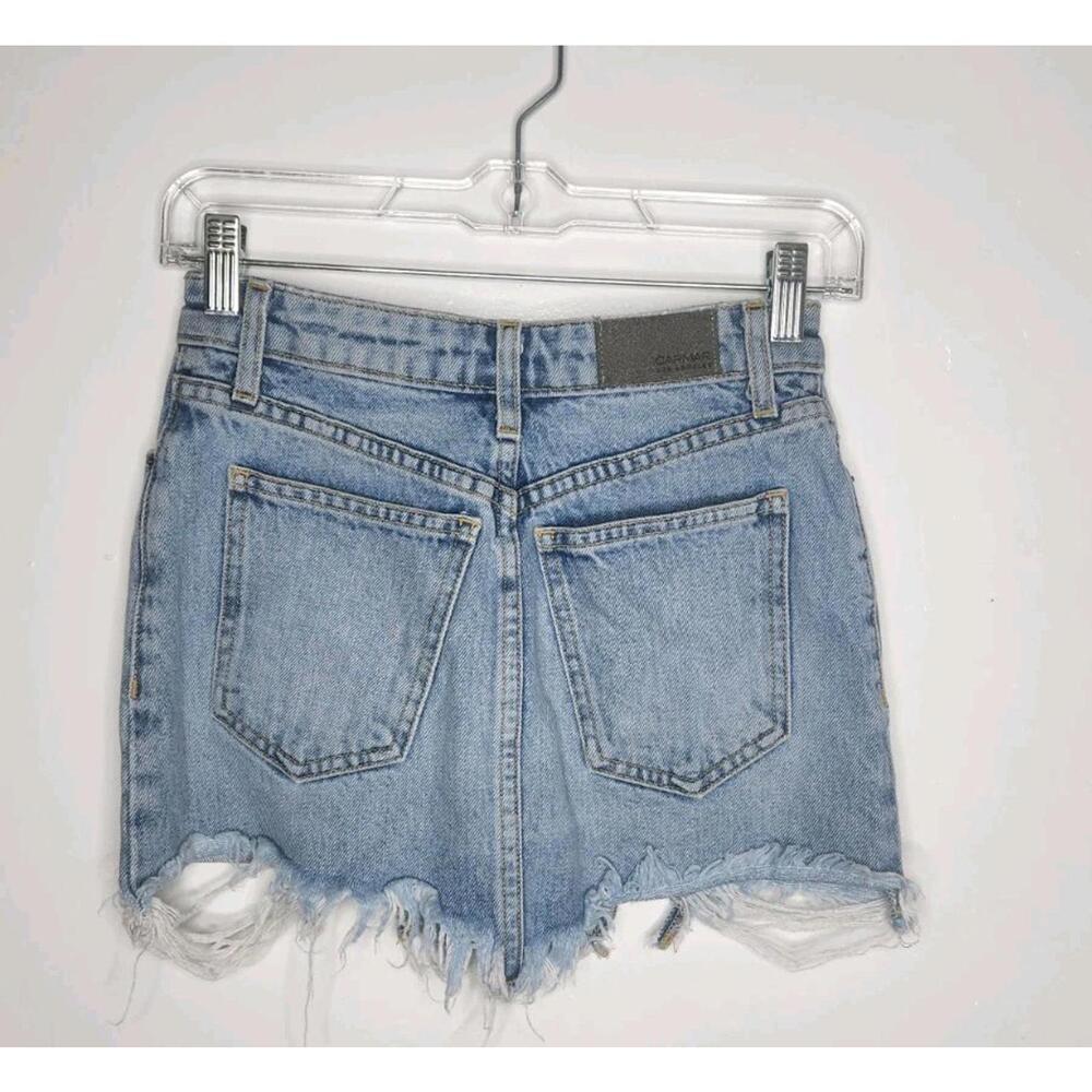 Carmar Denim Mini Skirt with Zippers Size 24 - Picture 5 of 6